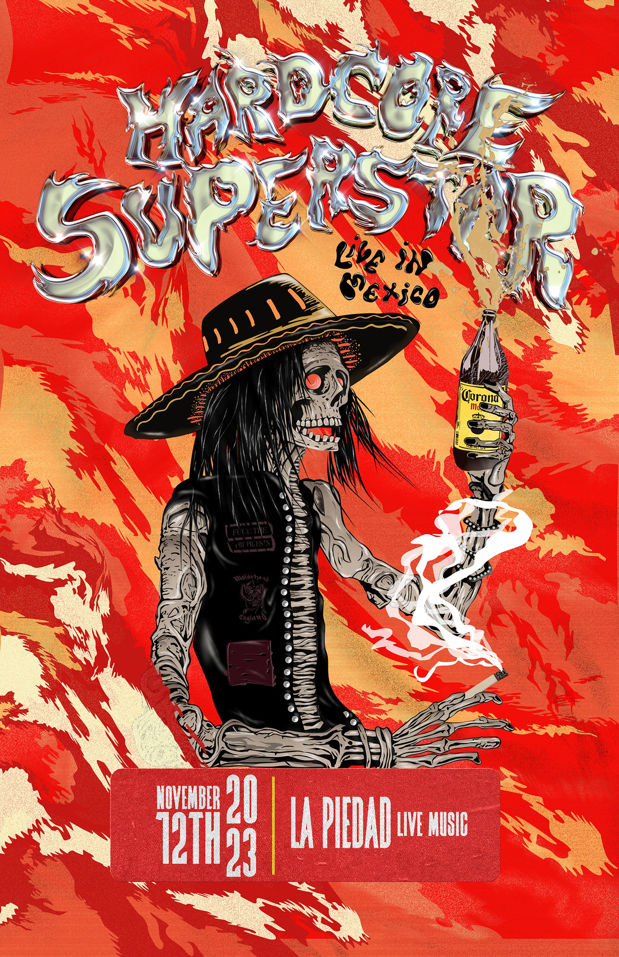 hardcore_superstar_gig_poster_mexico_artwork_design_blvvsh_studio